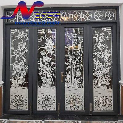 Mẫu cửa sắt cnc 4 cánh đẹp hiện đại