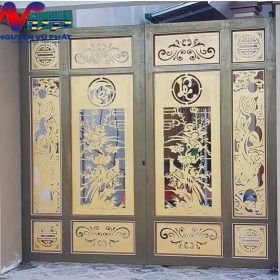 Thi công cửa sắt cnc 4 cánh đẹp